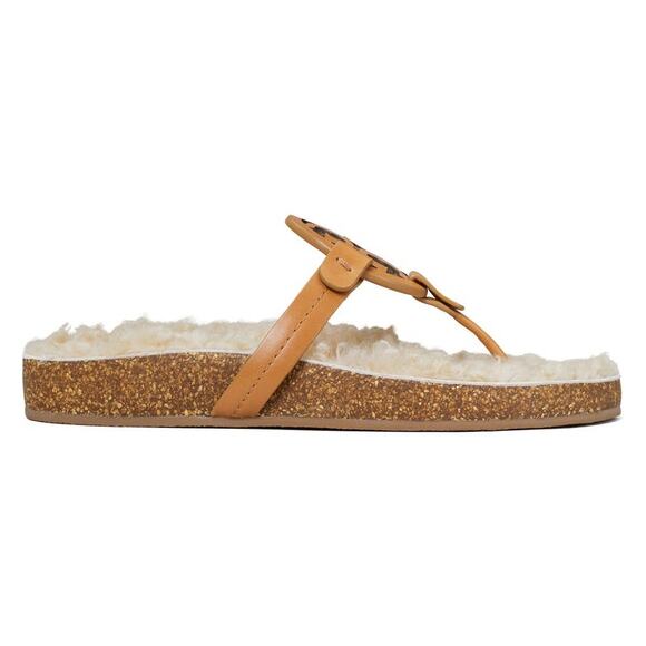 Tory Burch Miller Cloud Genuine Shearling Flip Flop Flats Sandals Size 8 NWB - Picture 4 of 13